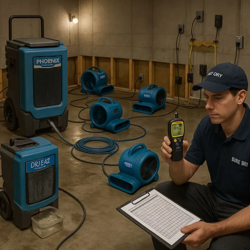 Structural Drying and Dehumidification process in Point Clear, AL